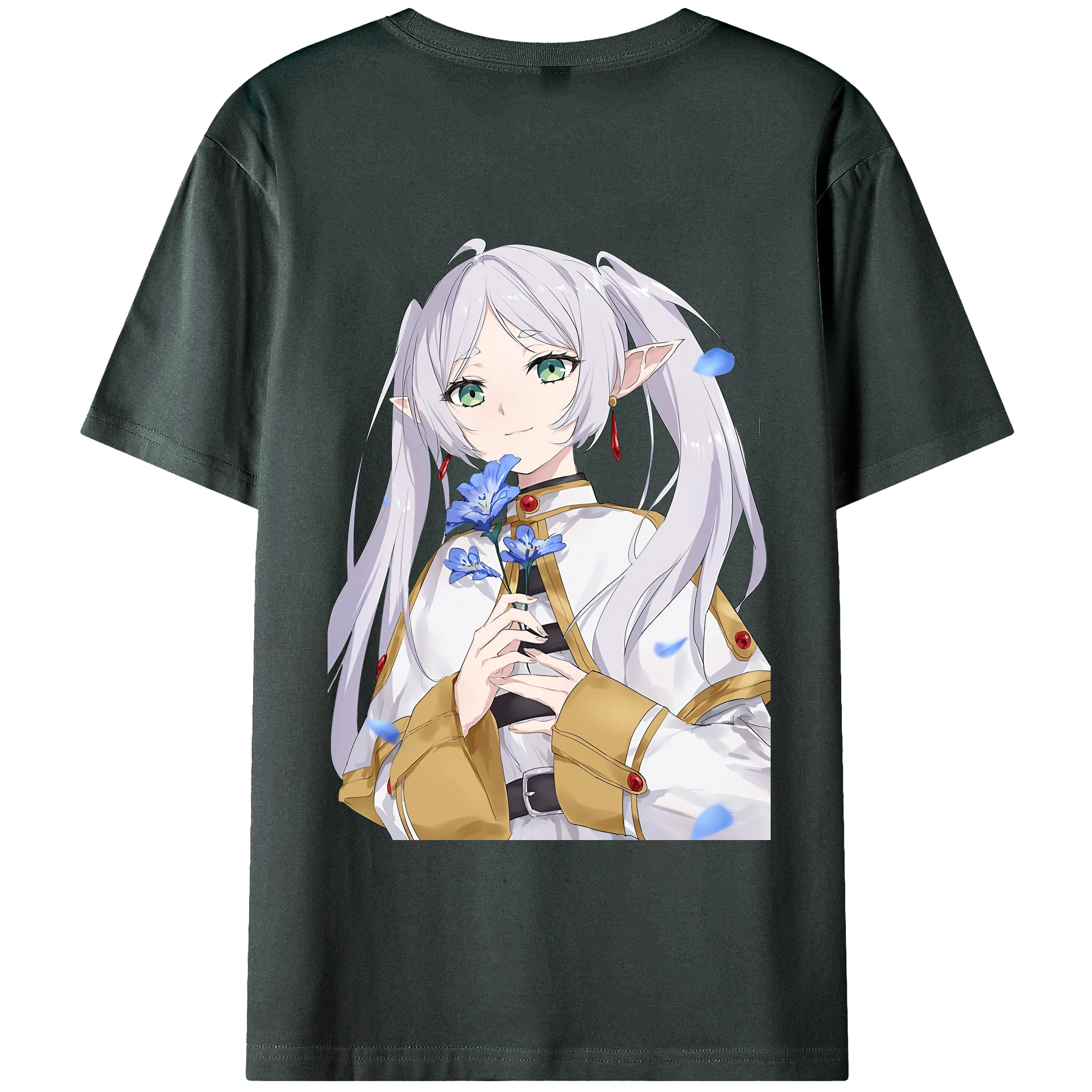 （画像用） 葬送のフリーレン Frieren 綿100％ メンズ半袖Tシャツ（バックプリント） 通気性